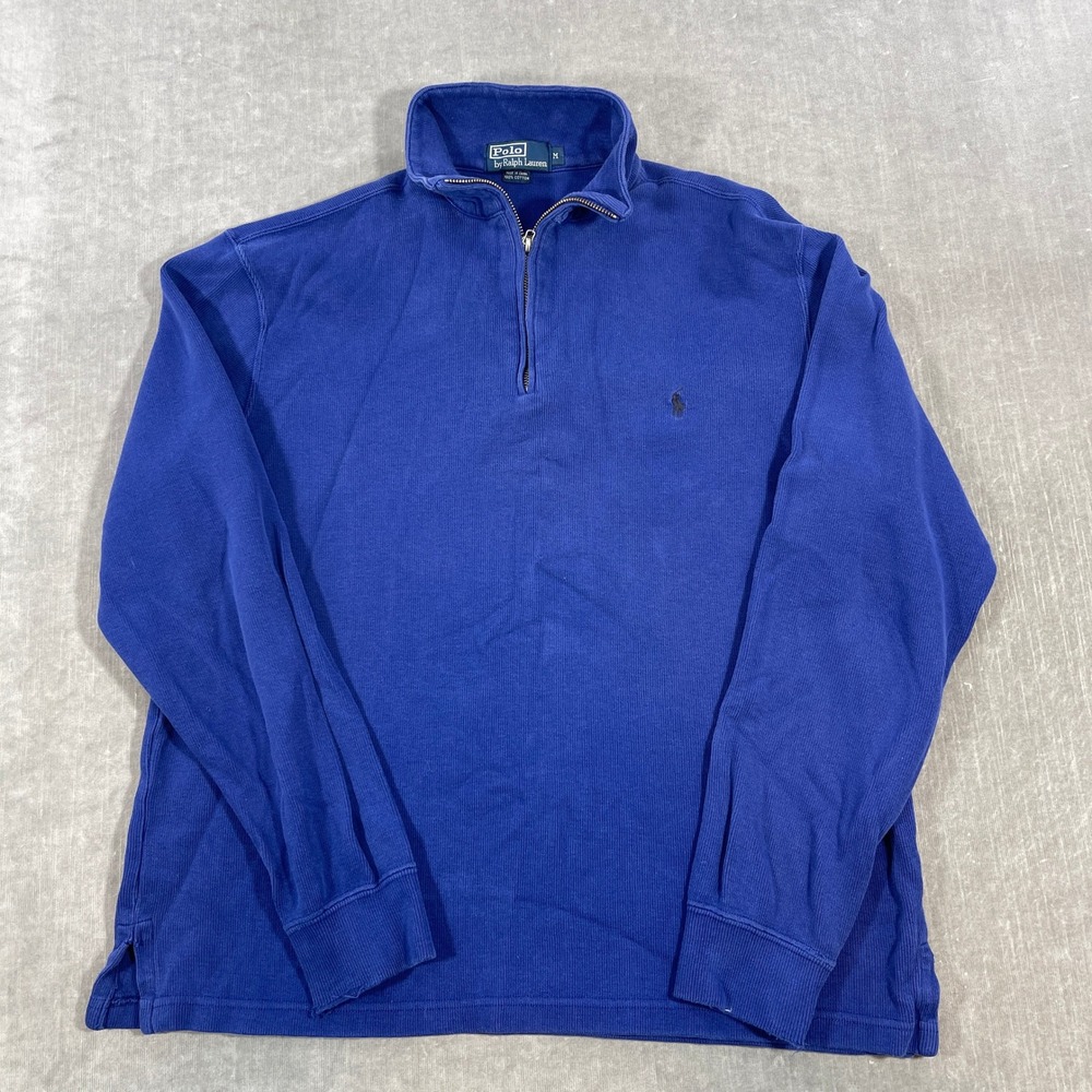 Polo Ralph Lauren Kids Medium Blue Quarter 1/4 Zip Pullover Long Sleeve‎ Shirt